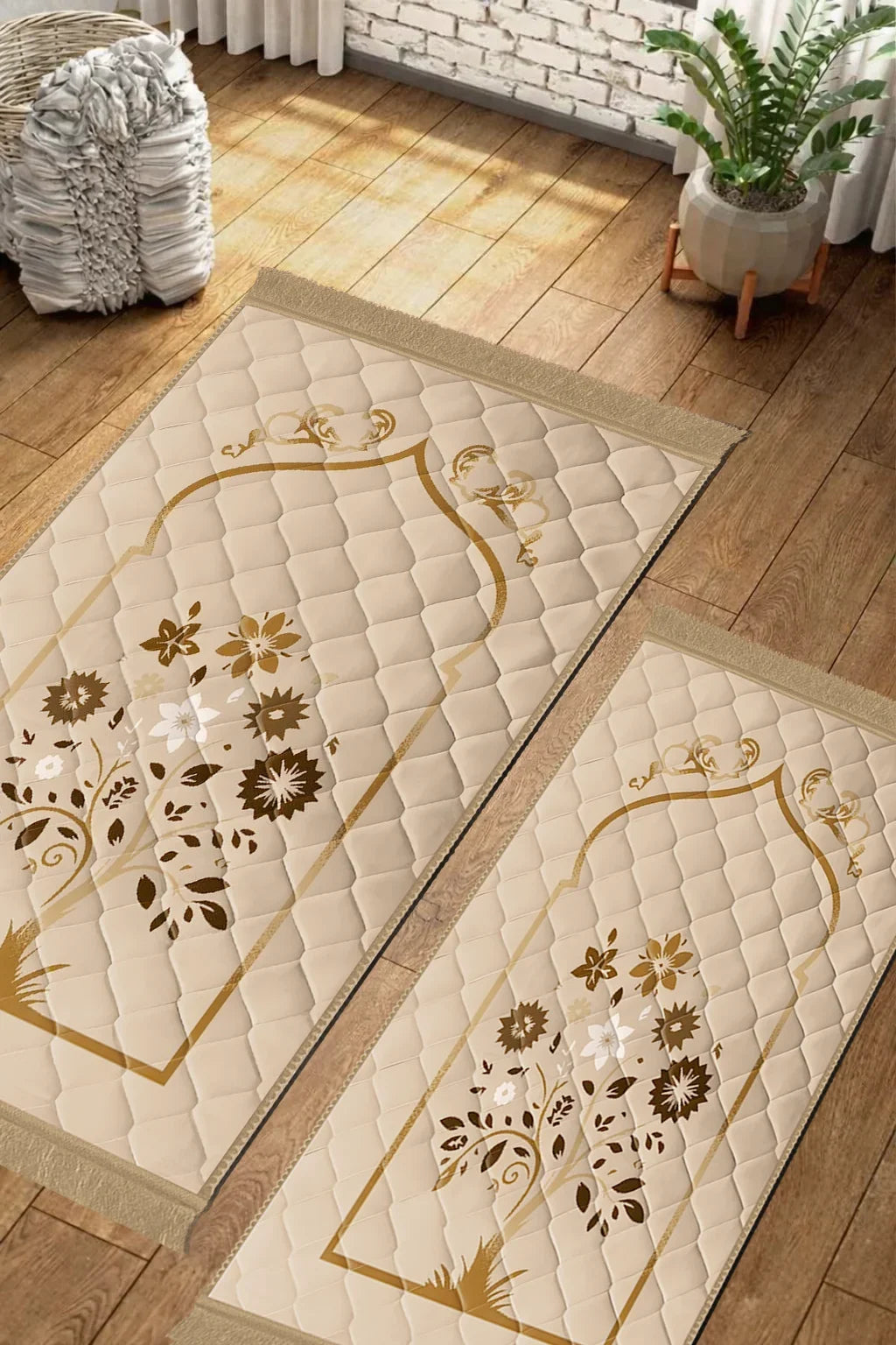 Beige Colorfull Flower - Couple Pack