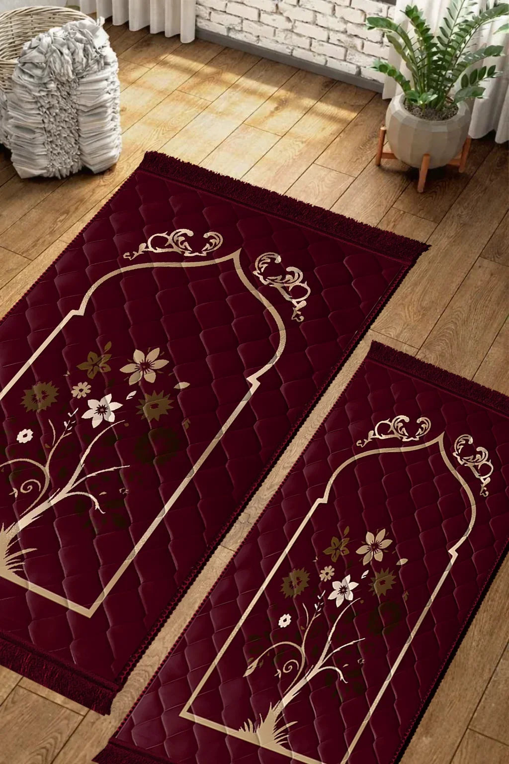 Mahroon Colorfull Flower - Couple Pack