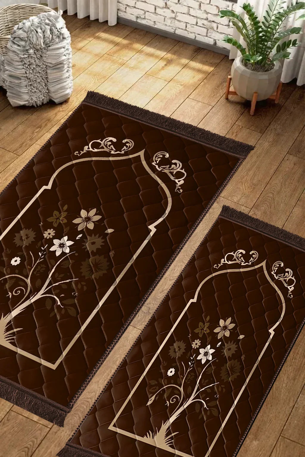Brown Colorfull Flower - Couple Pack