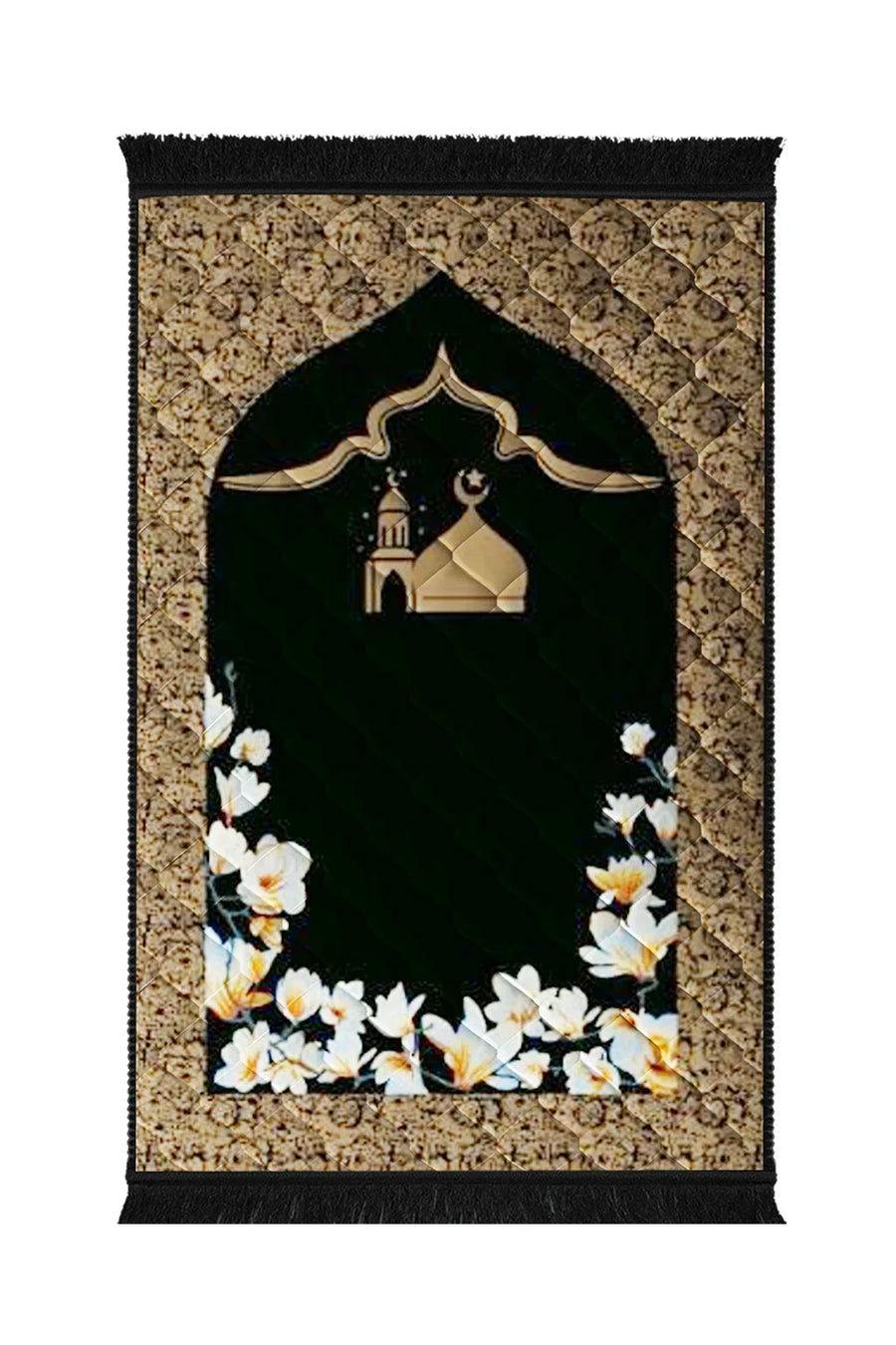 Gumbad Moon And Flower - Black