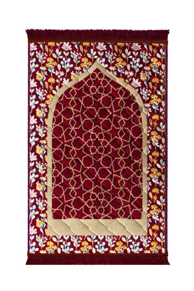 Gumbad And Flowers - Mahroon